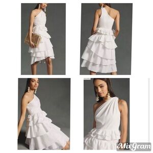 Anthropologie One-Shoulder Tiered Midi
Dress